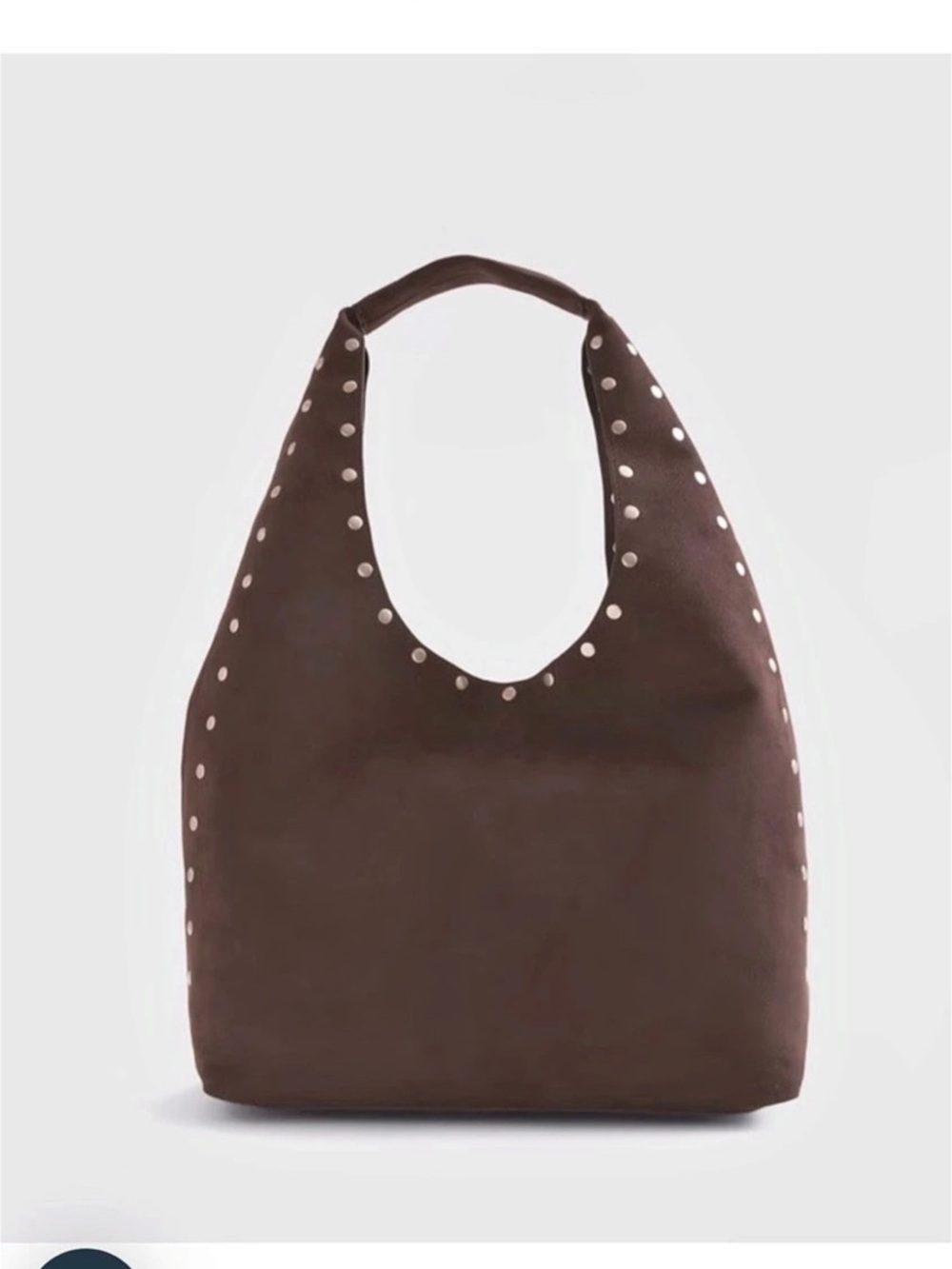 NWOT Abercrombie & Fitch Studded Vegan Suede Tote Bag Brown